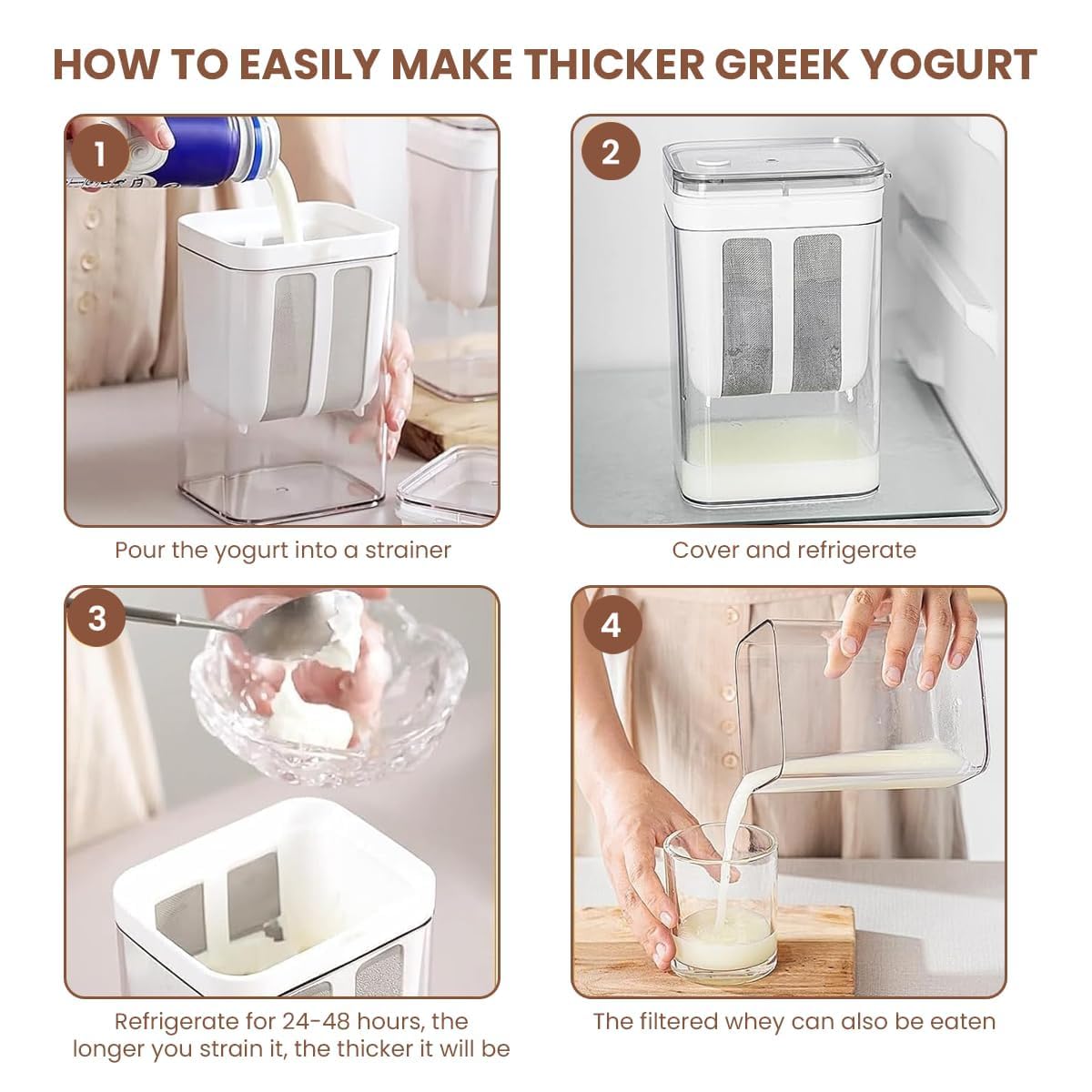 Multifunctional Yogurt Filter With Fine Mesh Strainer