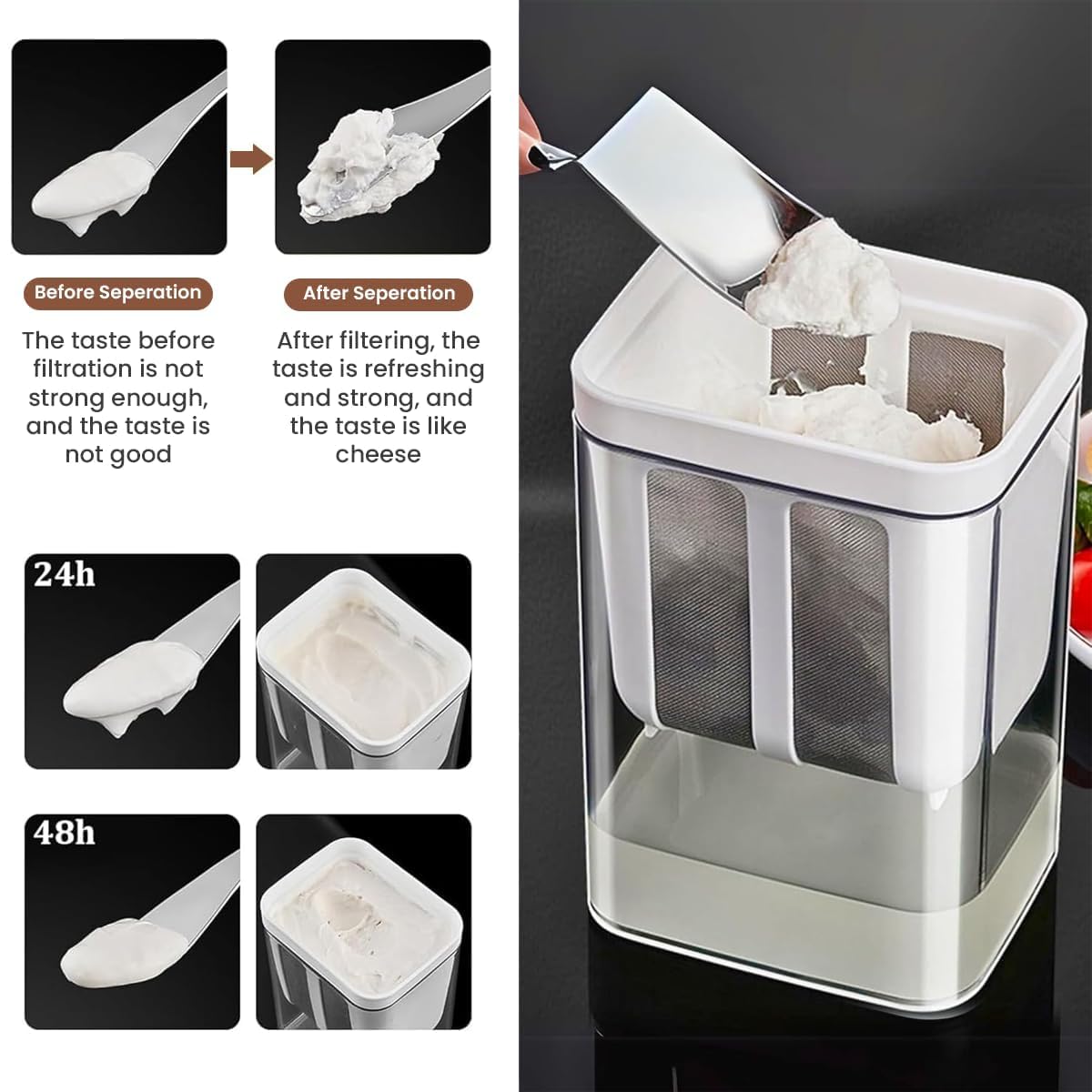 Multifunctional Yogurt Filter With Fine Mesh Strainer