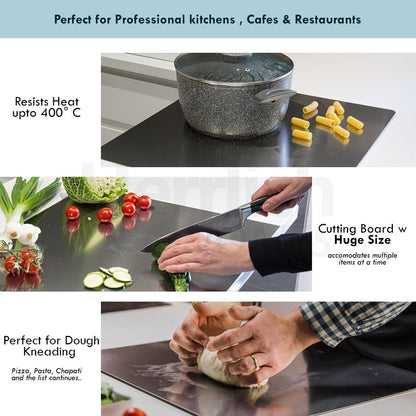 Stainless Steel Cutting Board with Free Rolling Pin