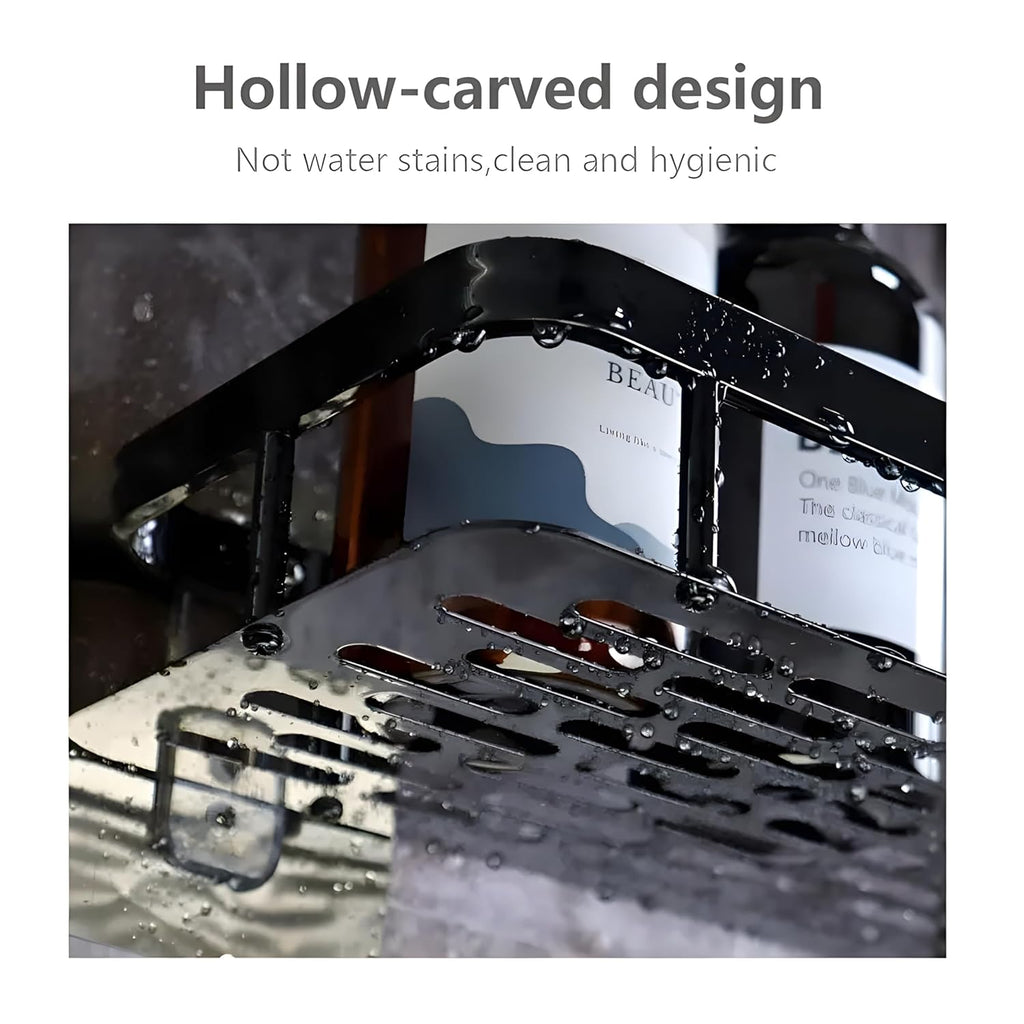 2-Tier Aluminium Bathroom Wall Mounted Storage Rack