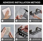 2-Tier Aluminium Bathroom Wall Mounted Storage Rack