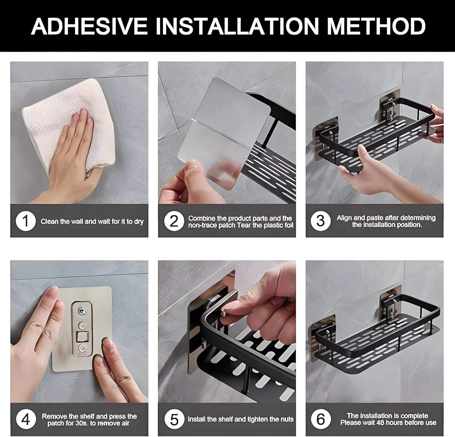 2-Tier Aluminium Bathroom Wall Mounted Storage Rack